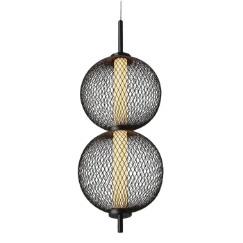 Ażurowa lampa wisząca Puma 32-35356 LED 10W 3000K kulista podwójna czarna