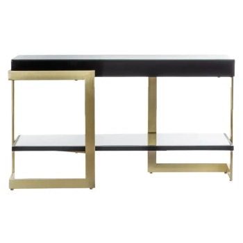 Kawowy stolik kwadratowy Ardella 5059413405266 czarny złoty