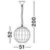 Okrągła lampa wisząca GUARDIA LE44576 ball kula naturalna czarna