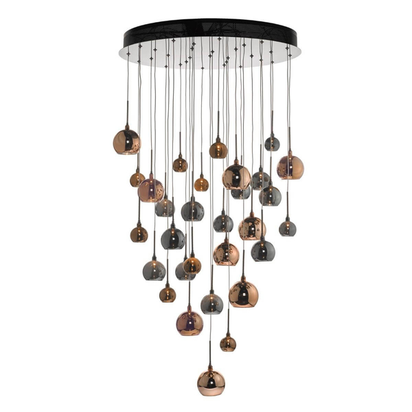 Kaskadowa lampa wisząca Aurelia AUR3364 Dar Lighting czarna chrom