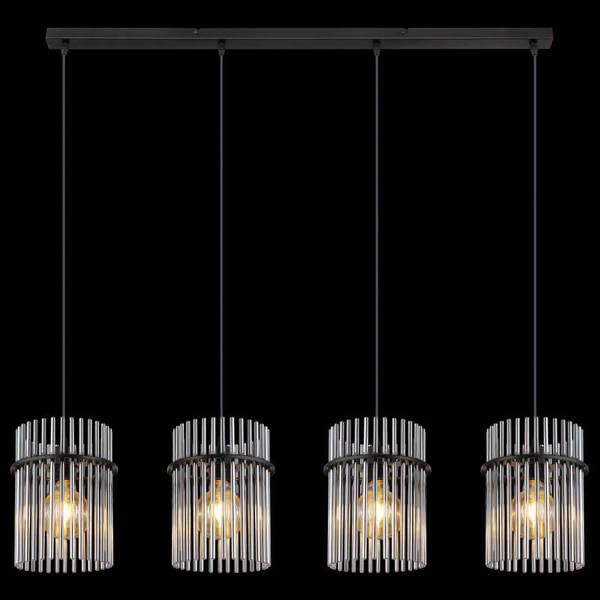 Wisząc lampa nad stół GORLEY 15698-4H szklana loft czarna przydymiona