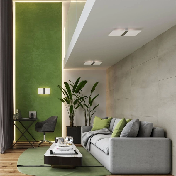 Sufitowa lampa sypialniana SL.1007 biała nad łóżko prostokąt