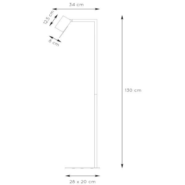 Stojąca lampa salonowa Lesley 03725/01/30 Lucide tuba metalowa czarna