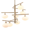 LAMPA sufitowa FIORENZO MDM3661-8 BRO+W Italux metalowa OPRAWA szklana kulista sticks cumulus mosiądz biała