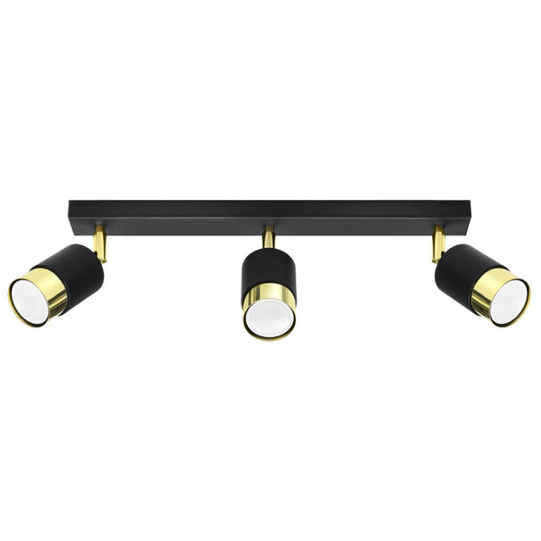 Sufitowa lampa kuchenna SL.1071 reflektorki czarne złote