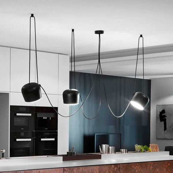 Wisząca lampa nad stół Spider ABR-SHIL-E27 Abruzzo regulowana czarna