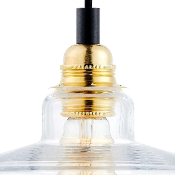 Lofrowa LAMPA wisząca LONGIS 10878505 Kaspa szklana OPRAWA skandynawski ZWIS kaskada złota przezroczysta czarna