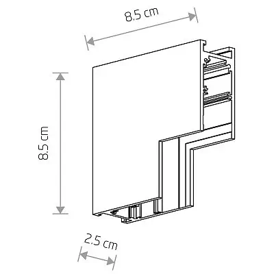 Narożnik kątowy natynkowy Lvm 10165 do szyny magnetycznej czarny