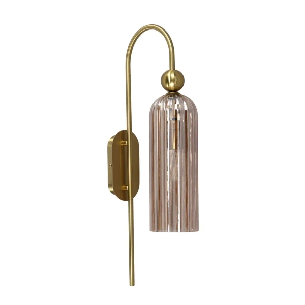 Bursztynowy kinkiet Piega podłużna szklana lampa nad lustro