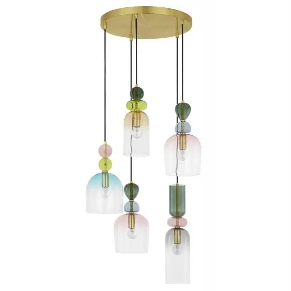 Lampa wisząca MURANO LE43401 skandynawska kolorowy przezroczysty złoty