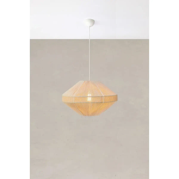 Żyrandol Razzo 108823 bawełna metalowy nad wyspę do salonu beżowy