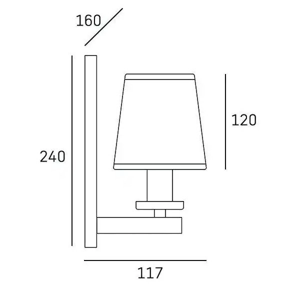 Abażurowa LAMPA ścienna LONDON W01014BK Cosmolight loftowy kinkiet materiałowy czarny