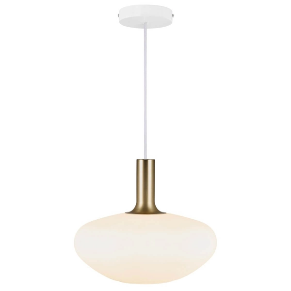 Szklana lampa wisząca do jadalni Alton 48973001 biały złoty