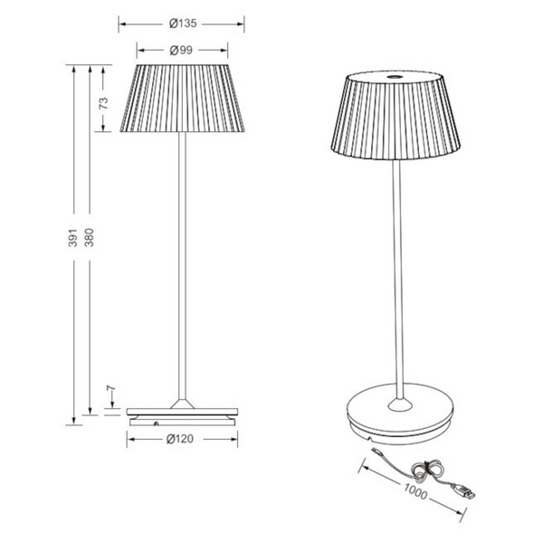 Stołowa lampka na taras Suarez R57706149 LED 2W 3000K IP44 zielona