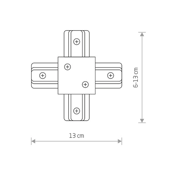 Krzyżowy X-ŁĄCZNIK Profile 8837 Nowodvorski szynoprzewodu do 1-fazowej szyny podtynkowej 230V czarny
