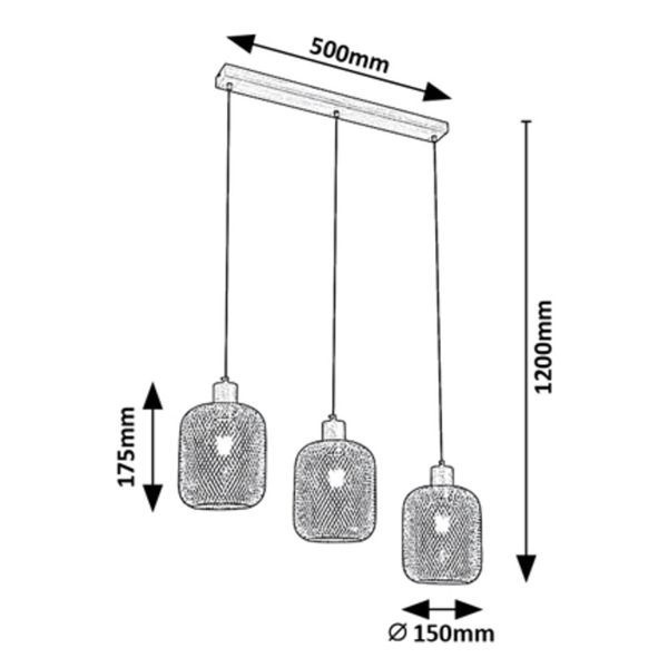 Wisząca lampa loftowa Grendel 3132 kaskada metalowa nad stół czarna
