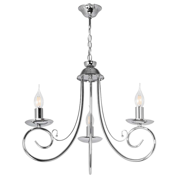 Żyrandol LAMPA wisząca VEN W-N 1541/3 CR świecznikowa OPRAWA metalowy ZWIS na łańcuchu maria teresa chrom