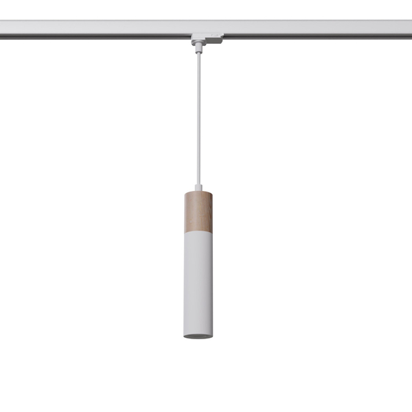Wisząca lampa do systemu trójobwodowego PABLO MYL.00170 drewniana biała