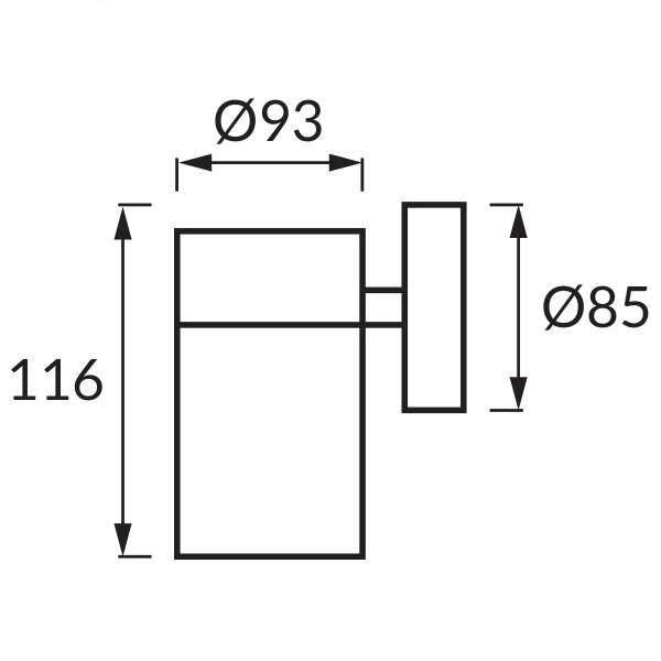 Ścienna LAMPA zewnętrzna MANOLYA HL265 01177 Ideus elewacyjna OPRAWA hermetyczna KINKIET do ogrodu TUBA outdoor IP44 satyna