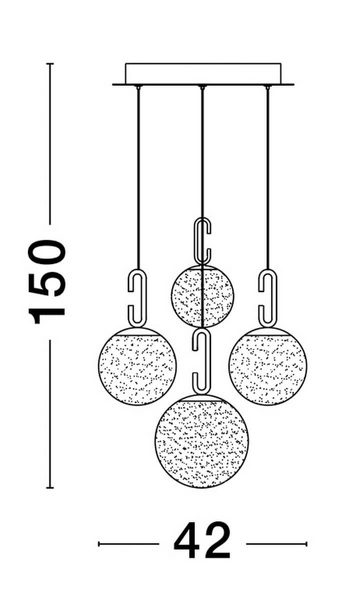 5-płomienna lampa wisząca YARA LE42732 LED 30,5W okrągła złota