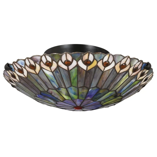 Retro plafon sufitowy Watkins QZ-WATKINS-F-VB szkło artystyczne