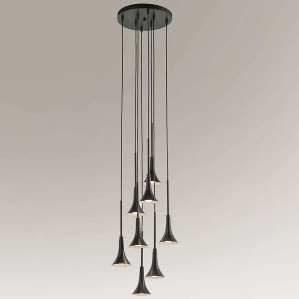 Wisząca LAMPA industrialna KANZAKI 7942 Shilo metalowa OPRAWA kaskada zwis LED 36W 3000K okrągły czarny