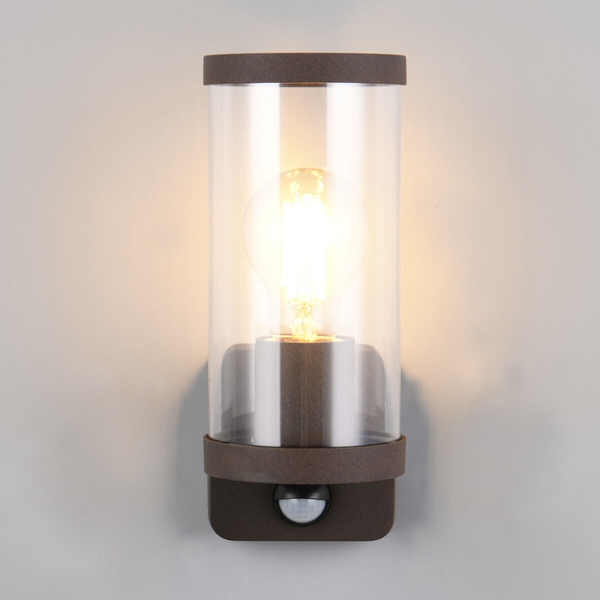 Przyścienna lampa tuba Bonito R21599124 IP44 czujnik brązowy