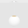 Wisząca lampa Elmo K-5312 Kaja bańka metalowa szklana biała złota