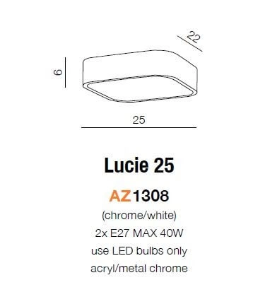 Natynkowa lampa kwadratowa Lucie plafon do łazienki biały