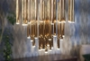 LAMPA wisząca ORGANIC P0242D Maxlight metalowa OPRAWA zwis LED 45W 3000K sople tuby złote