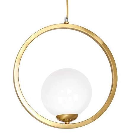 LAMPA wisząca VIENNA MLP5573 Milagro metalowa OPRAWA modernistyczna pierścień ZWIS szklana kula mosiądz biała