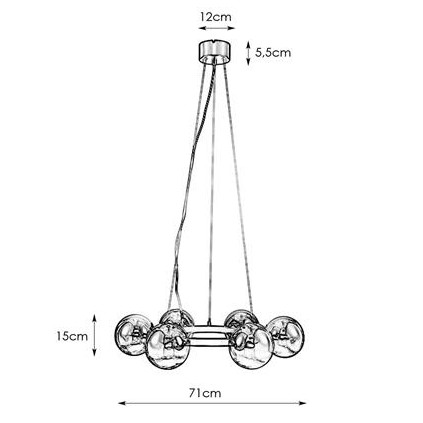 Modernistyczna LAMPA wisząca CIRCLE 108051 Markslojd loftowa OPRAWA metalowy ZWIS szklane kule czarne przydymione