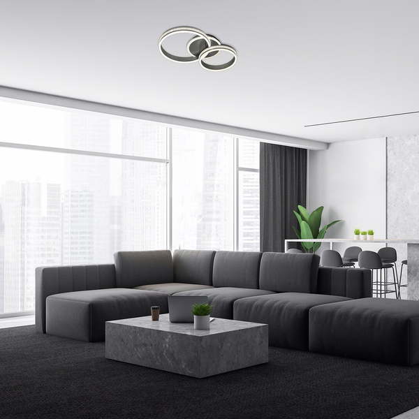 Glamour lampa sufitowa Avalon pierścienie LED 50W 4000K aluminium
