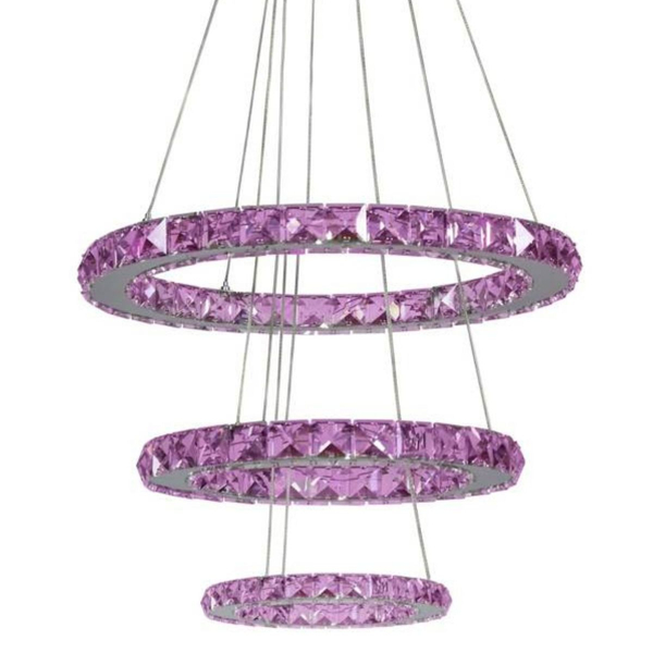 Lampa wisząca glamour Lords 33-63090 Candellux LED 48W RGB z pilotem chrom