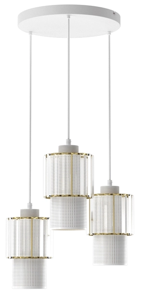 Wisząca lampa Blanco MLP8366 ażur nad stół biały złoty