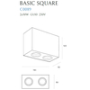 Sufitowa oprawa sypialniana BASIC SQUARE C0089 Maxlight podwójna czarna