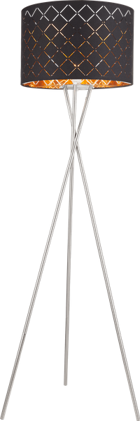 Podłogowa lampa abażurowa CLARKE 15229S1 Globo metal tkanina nikiel czarna