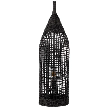 Lampa stojąca ratanowa ALDENZO LE45387 ażurowa czarny