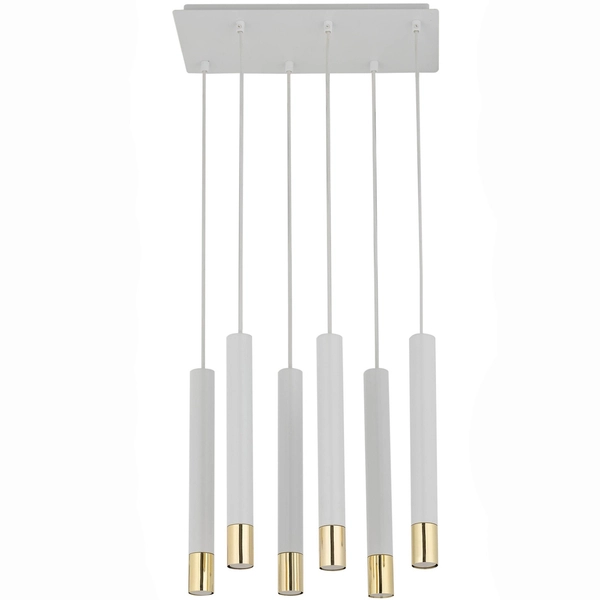 6-płomienna lampa wisząca Sopel Grand 33390 do przedpokoju biała