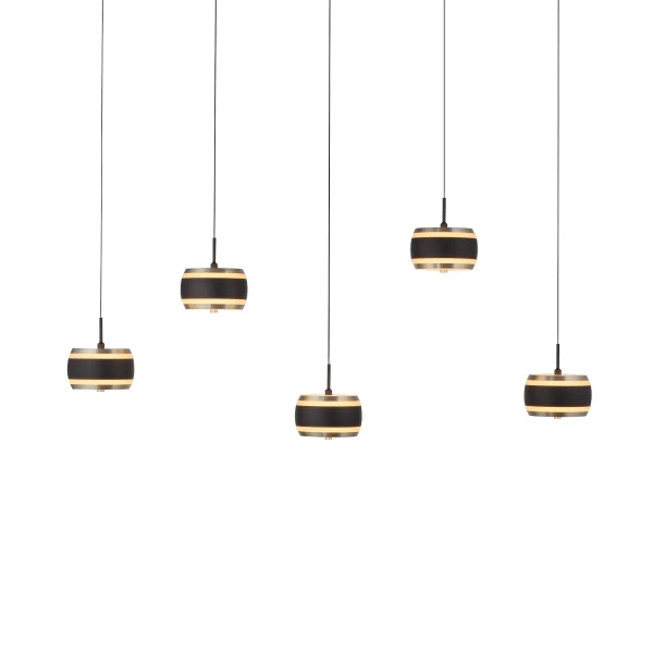 Opuszczana lampa wisząca góra-dół PURE FALLING RINGS czarna 2504-18 5x LED 8W 2200-5000K