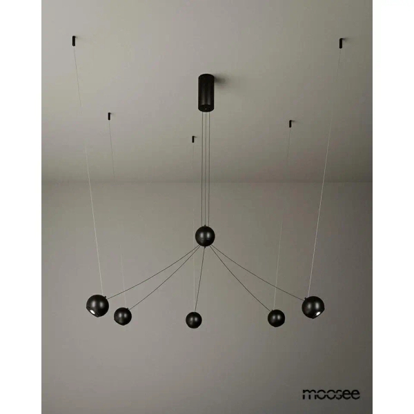 Czarna oprawa wisząca OCTO MSE1501100492 5xLED 17W 3000K pająk