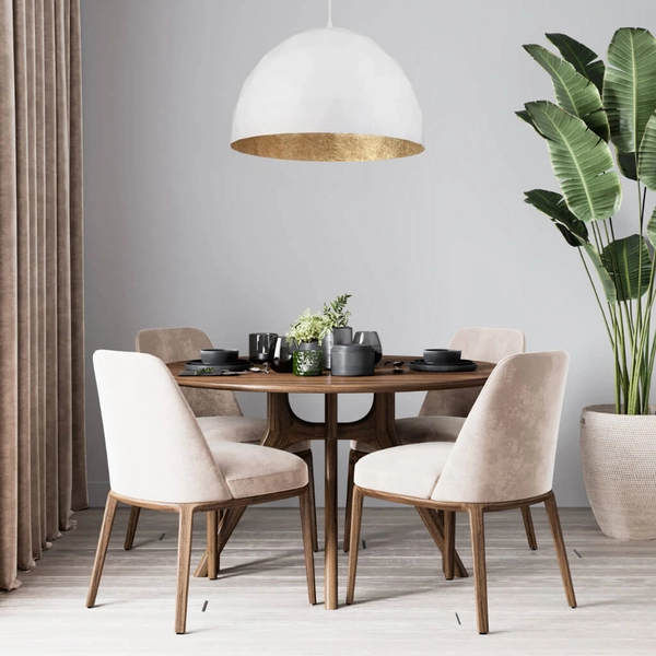 Salonowa lampa wisząca Diament nad stół zwis biały złoty