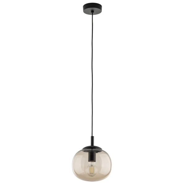 Sypialniana lampa wisząca VIBE 5826 kulista czarny bursztynowy