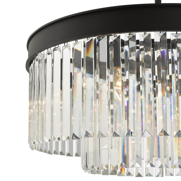 Kryształowa lampa wisząca Celeus CEL0622 czarny przezroczysty