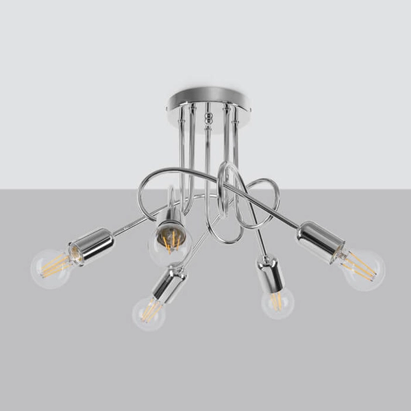 Metalowa lampa natynkowa Supeł SL.1441 Sollux sufit do jadalni chrom