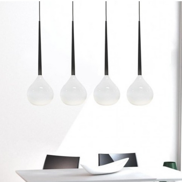 Kuchenna lampa wisząca Aga AZ1068 Azzardo szklana nad wyspę biała czarna