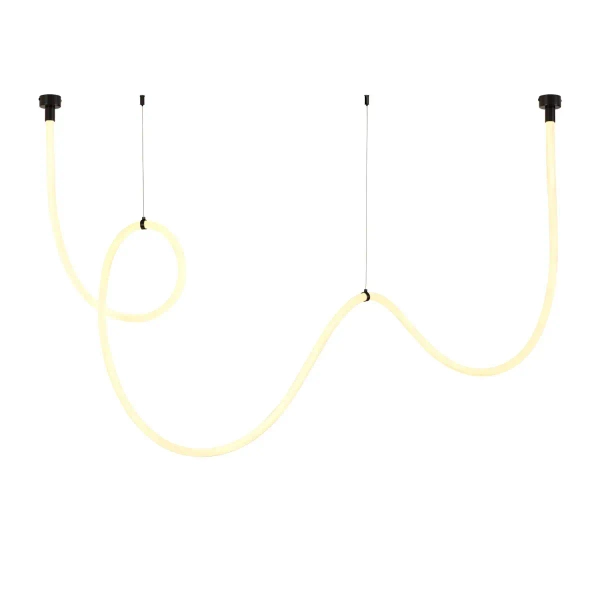 Lampa wisząca wąż ledowy SNAKE MD1021-4 biała czarna metal PVC LED 60W 3000K 4M do jadalni