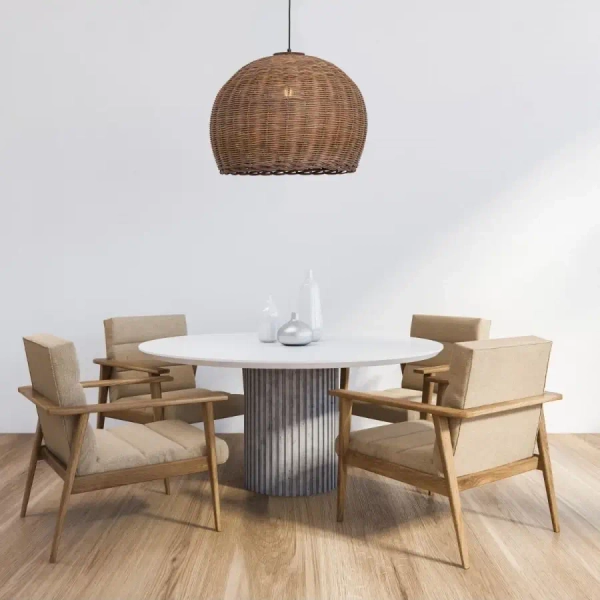 Bambusowa lampa wisząca 22172 okrągła naturalny brązowy