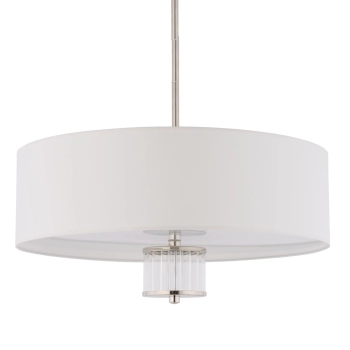 Sufitowa lampa tkaninowa Empoli EMP-PL-4 (N) szklana biała nikiel