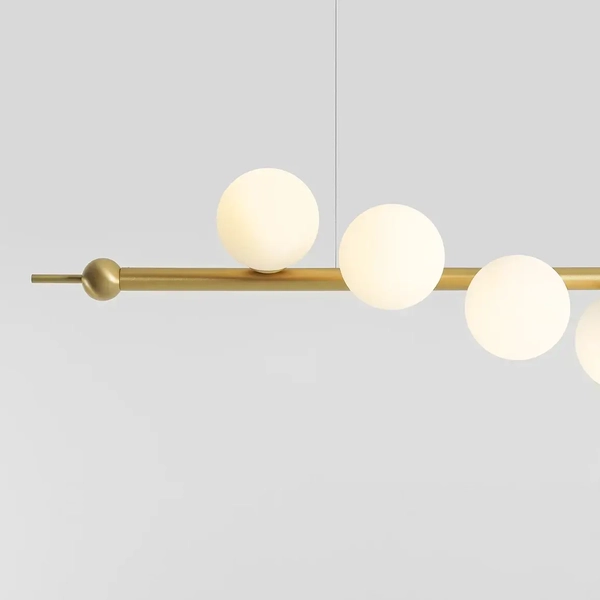 Wisząca lampa pokojowa Wave 1115T40 Aldex szklane kule mosiądz białe